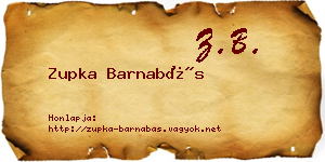 Zupka Barnabás névjegykártya
