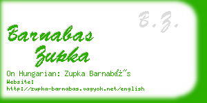 barnabas zupka business card